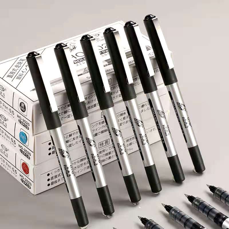 考试中性笔液走针管型黑色签字