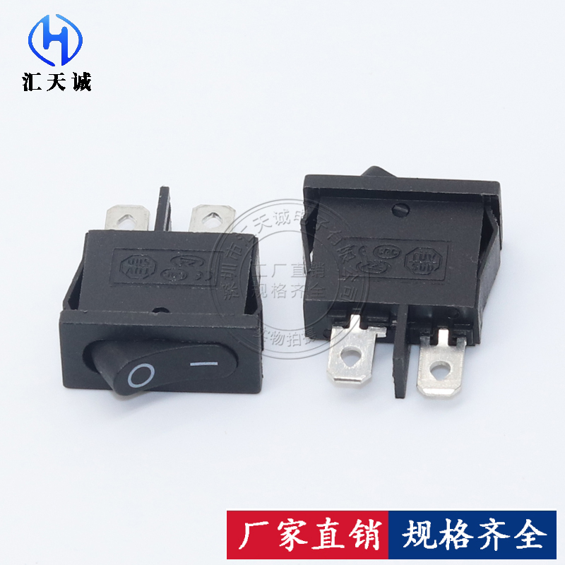 KCD1-110 10x22mm 黑色超薄船型开关 2脚小型仪表仪器 电源开关