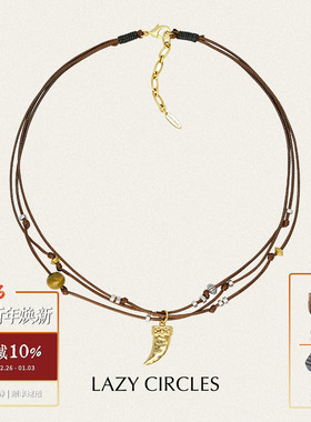 旅人之角多层皮绳项链