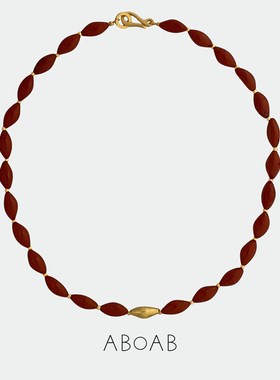 ABOAB 纯银Skipping项链 青金石黑玛瑙原创设计高级感锁骨链 默叙