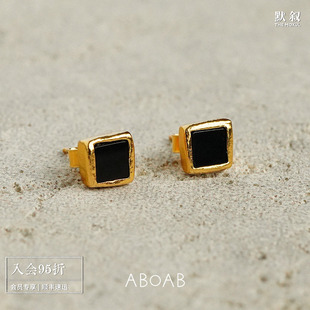 ABOAB 925纯银原创设计师手工肌理质感简约中性耳饰 Pip耳钉