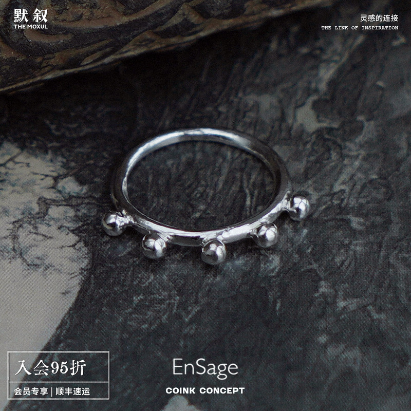 ENSAGE925纯银原创手工小众戒指