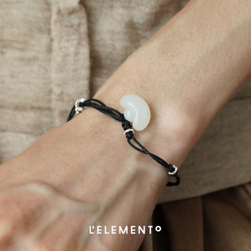 L'ELEMENTO和田白玉元宝编手链