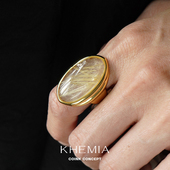 KHEMIA 纯银Nebula戒指 原创小众设计师简约气质金发晶