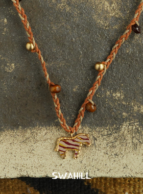 SWAHILL斯瓦山丘斑马刺绣项链