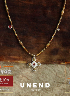 UNEND止续 星辉Starlit串珠项链 纯银原创设计红玛瑙锁骨链 默叙