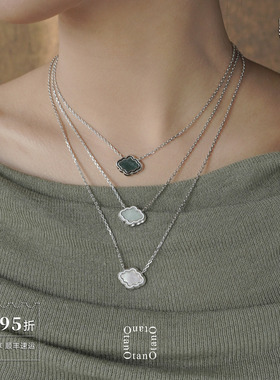 OTANO Nava吊坠项链 纯银和田玉小众原创设计师高级感锁骨链 默叙
