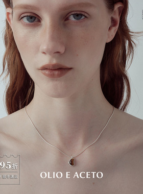 OLIO E ACETO油醋汁 纯银虎眼石秘境吊坠项链 原创设计银饰 默叙