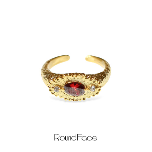 ROUNDFACE Keystone拱心戒指 纯银原创设计小众度假宝石配饰 默叙