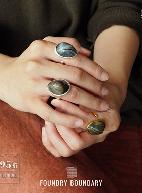 FOUNDRY BOUNDARY 大贝果戒指 纯银原创小众设计师开口戒 默叙