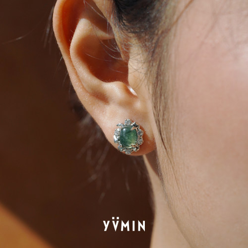 YVMIN尤目水草涟漪纯银耳钉