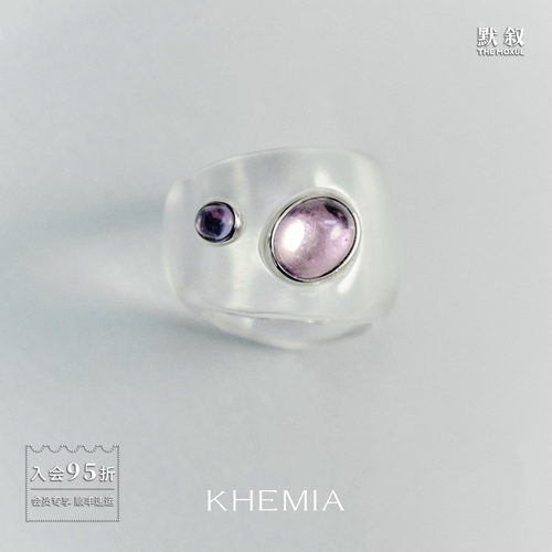 KHEMIA 水晶Vita戒指 银饰原创设计师气质轻奢简约高级感礼物默叙
