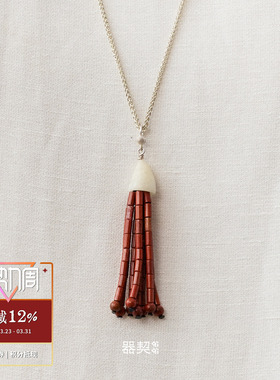 QIQI器契红石流苏长项链
