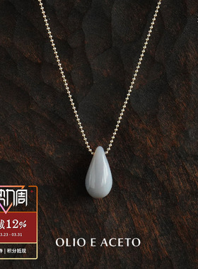 OLIOEACETO纯银玛瑙水滴项链