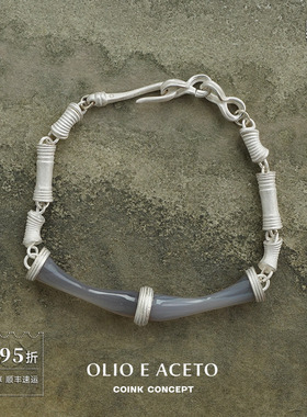 OLIOEACETO纯银黑玛瑙立柱手链