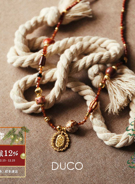 DUCO 花环红石项链 原创小众设计师个性气质高级感礼物默叙