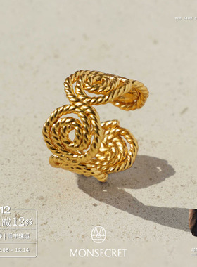 MONSECRET太阳图腾绳结戒指