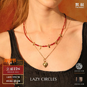 LAZY 默叙 原创小众设计师复古锁骨链 CIRCLES 星芒爱心套组项链