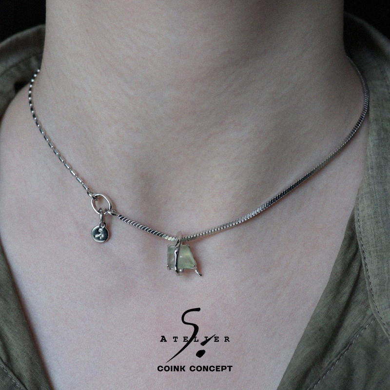 ATELIERSO925银缠绕葡萄石项链