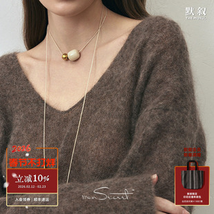 MONSECRET 情绪吊坠项链 原创设计小众复古高级感简约气质毛衣链