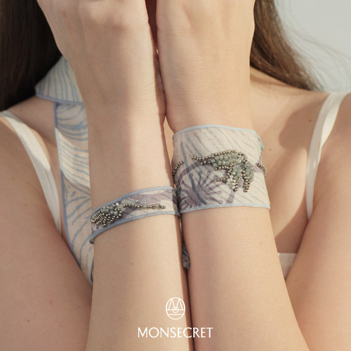 MONSECRET 游记钉珠腕带 原创设计小众礼物度假感浪漫手饰 默叙