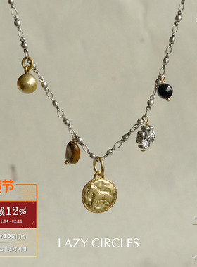 LAZY CIRCLES 小马钱币吊坠项链 原创设计师复古气质锁骨链 默叙