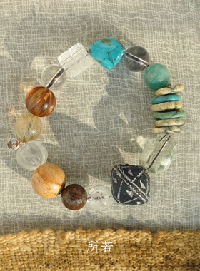 SERENESS所若 雾岛松松多宝水晶手链 原创设计小众休闲度假 默叙