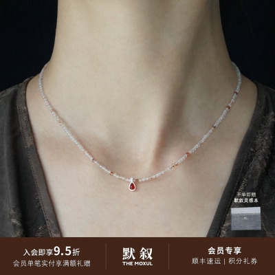 OLIOEACETO纯银红玛瑙项链