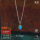 原创小众设计师度假锁骨链 ENSAGE 静石之心纯银绿松石项链 默叙