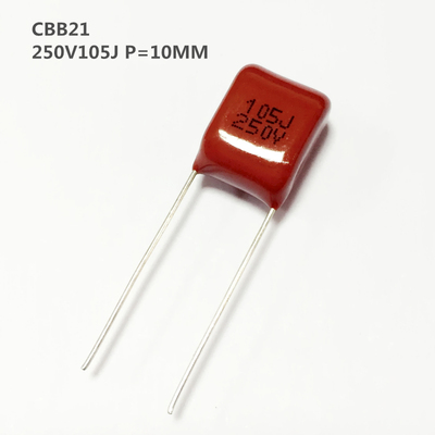 CBB21金属化薄膜电容器250V105J 1000nF 1uF P=10mm