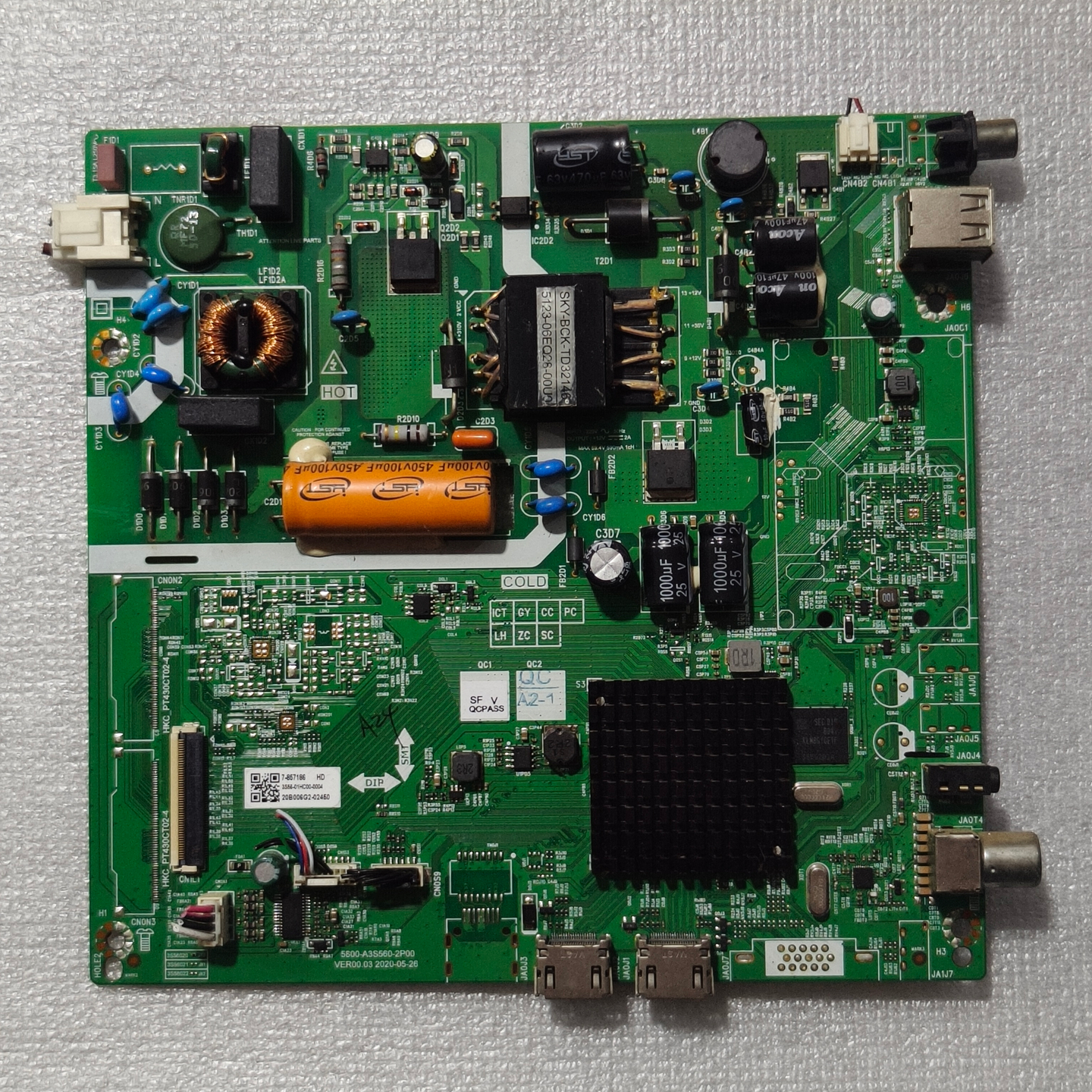 原装创维43H4 主板5800-A3S560-2P00 配屏SDL430FY(BD0-F0F)