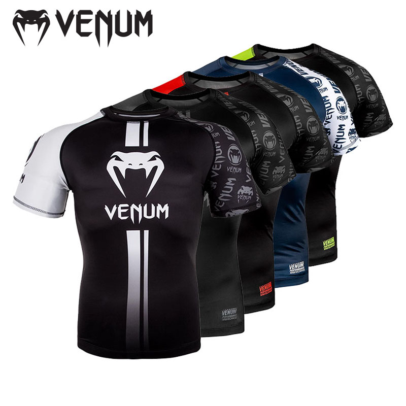 logo毒液紧身防磨柔术压缩短袖