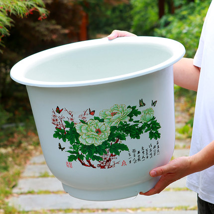 圆形玉兰大花盆结实耐用加厚绿植月季果树盆栽环保树脂室内客厅
