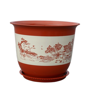 加厚花盆仿陶瓷复古塑料圆形加仑盆景绿萝盆栽植物果树月季耐用