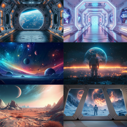 太空仓星空自粘背景墙贴画卧室宿舍壁画贴纸墙画壁纸未来科技墙纸