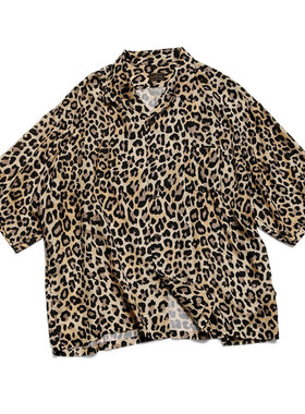 21SS KAPITAL 平田和宏 男女同款豹纹印花日系夏威夷休闲短袖衬衫
