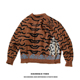 KAPITAL 平田和宏 日系保暖男女款 21AW 虎纹拼接圆领宽松长袖 毛衣