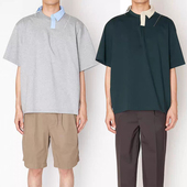 25SS t恤 纯棉短袖 阿部润一25SCM T10207不对称领边男女同款
