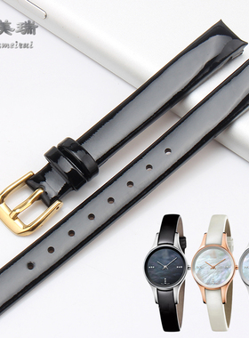 CK原装款真皮女士手表带适配K43231 K43232 K43236黑白色10mm