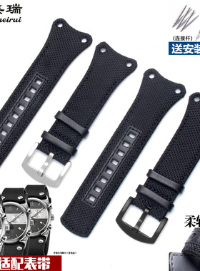 代CK手表带男EAGER系列K4B384B3 K4B371B6 K4B371B3尼龙帆布表链