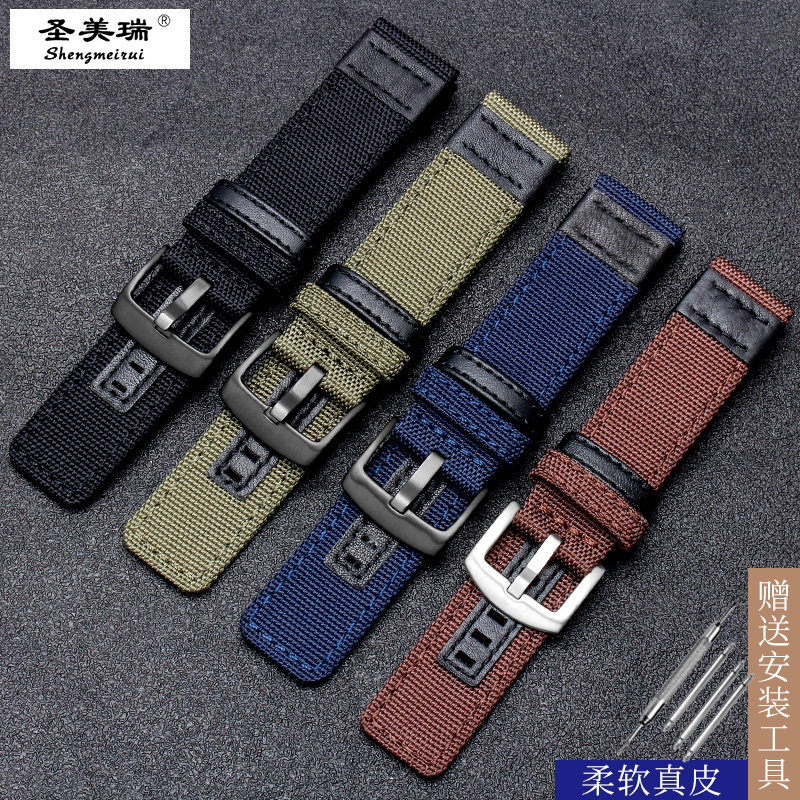尼龙手表带 代用Jeep吉普帆布JP612 JP15201 JPC312男表链22 24mm