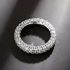 European and American ins Hot-Selling Natural Zircon Couple Jewelry Gold-Plated Hip-Hop Full Diamond Personalized Diamond Ring Fashion Ring