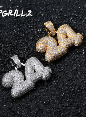 欧美新款个性嘻哈数字科比24号项链 HIPHOP朋克潮人数字吊坠