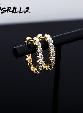 TOPGRILLZ爆款S925银欧美嘻哈时尚潮流耳环男女个性高级感耳饰