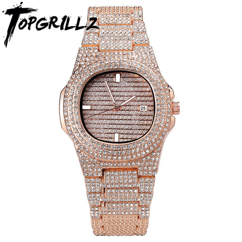 欧美满钻个性风石英表