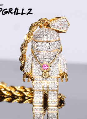 Astronaut Necklace Iced Out宇航员太空人满钻吊坠 街头嘻哈项链