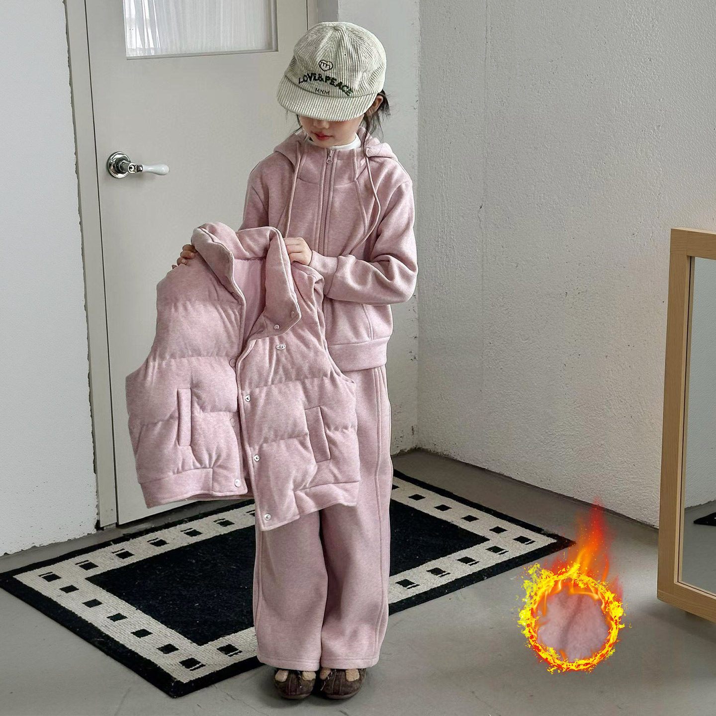 MXAG女童冬季棉马甲套装