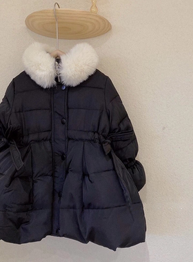 女童加厚收腰棉服2020秋冬新款韩版洋气宝宝中长款棉衣儿童棉袄潮