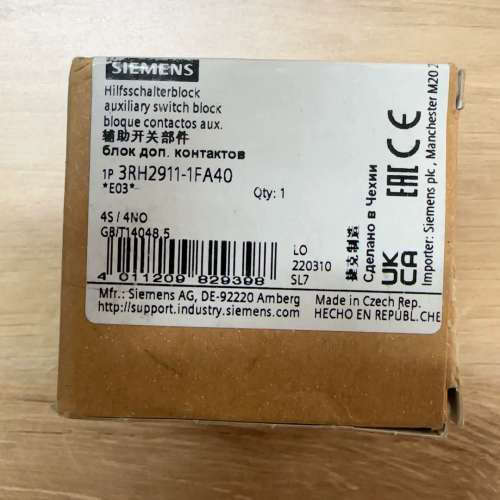 辅助开关部件 3RH2911-1FA40 正品