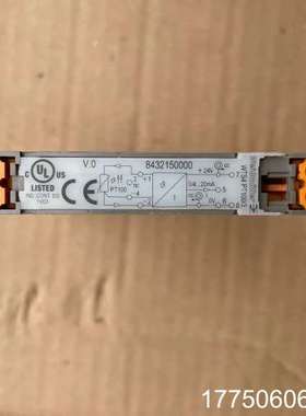 魏德米勒温度变送器隔离器，型号:843215 WTS4 PT